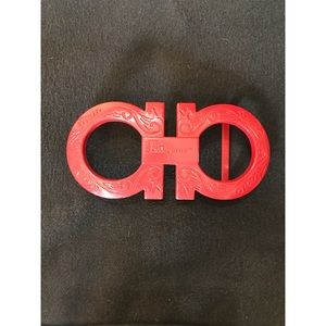Salvador Ferragamo red belt buckle